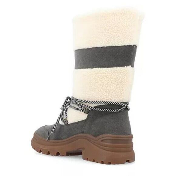 Journee Collection Women Cozy Winter Boots Galina Size US 8.5M Charcoal Grey - Picture 5 of 11